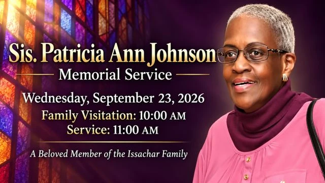 TPCBC 11:00AM Service | Memorial Service for Sis. Patricia Ann Johnson | September 23, 2026 on 23-Sep-26-15:00:31