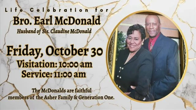TPCBC 11:00AM Service | Celebration of Life Service for Bro. Earl McDonald | October 30, 2026 on 30-Oct-26-15:05:40